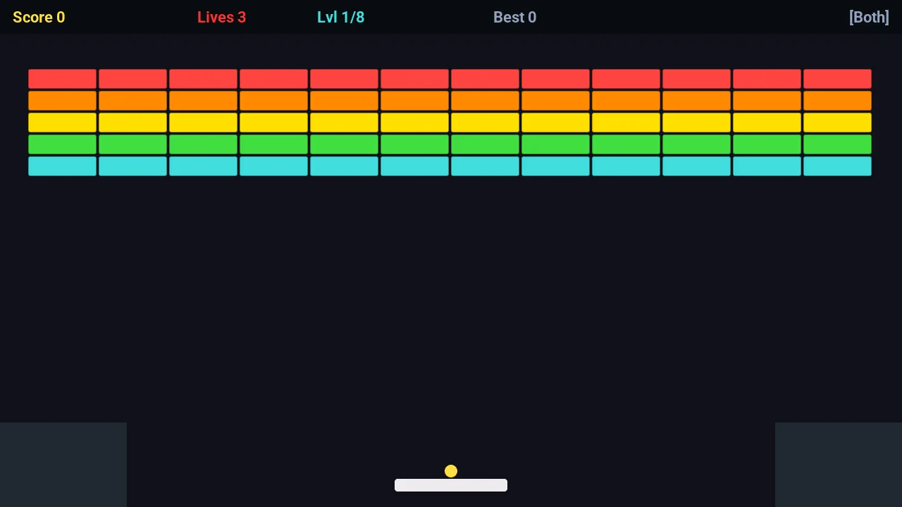 Arcanoïde, a breakout game on the M5Stack Tab5, played by tilting the tablet