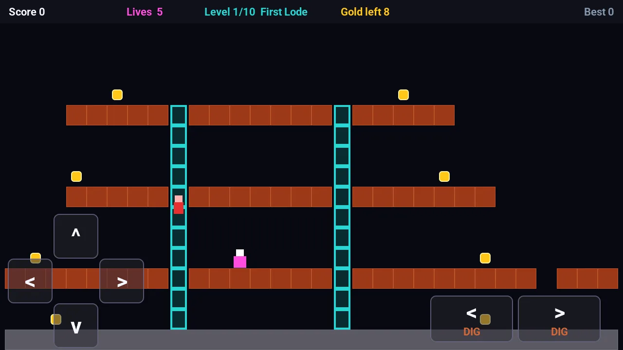 Coureur d'Or, a Lode Runner style platform game, on the M5Stack Tab5