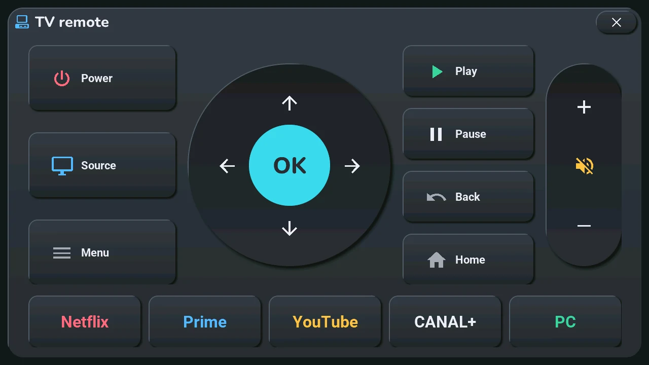 TV remote popup (render)