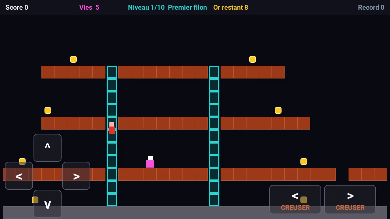 Coureur d'Or, un jeu de plateformes façon Lode Runner, sur la M5Stack Tab5