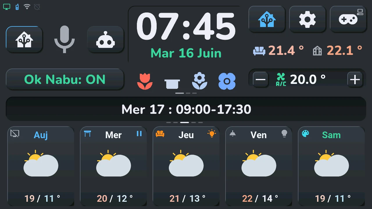 Un tap sur les températures de mercredi : son planning dans la carte centrale